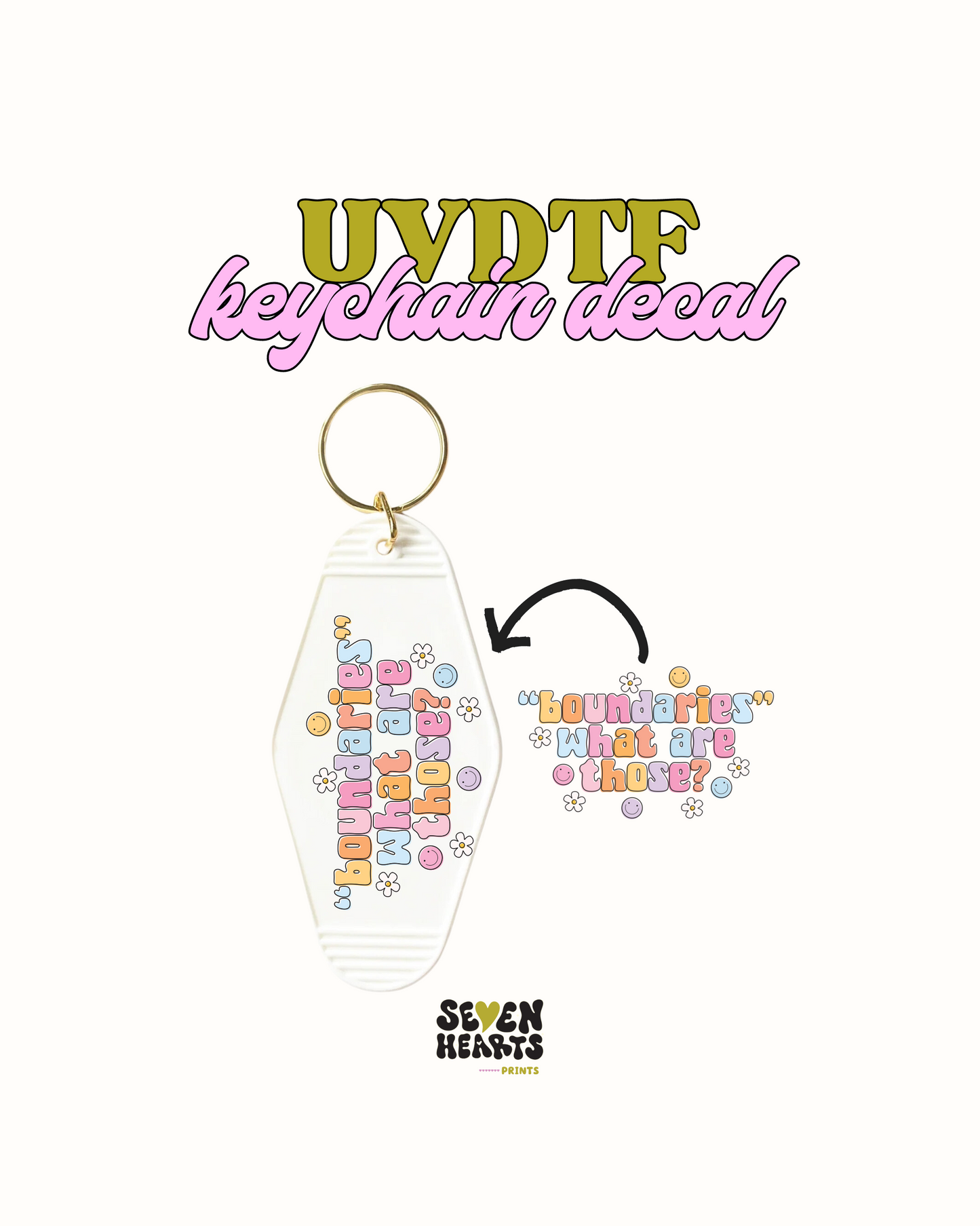 boundaries - UVDTF Keychain