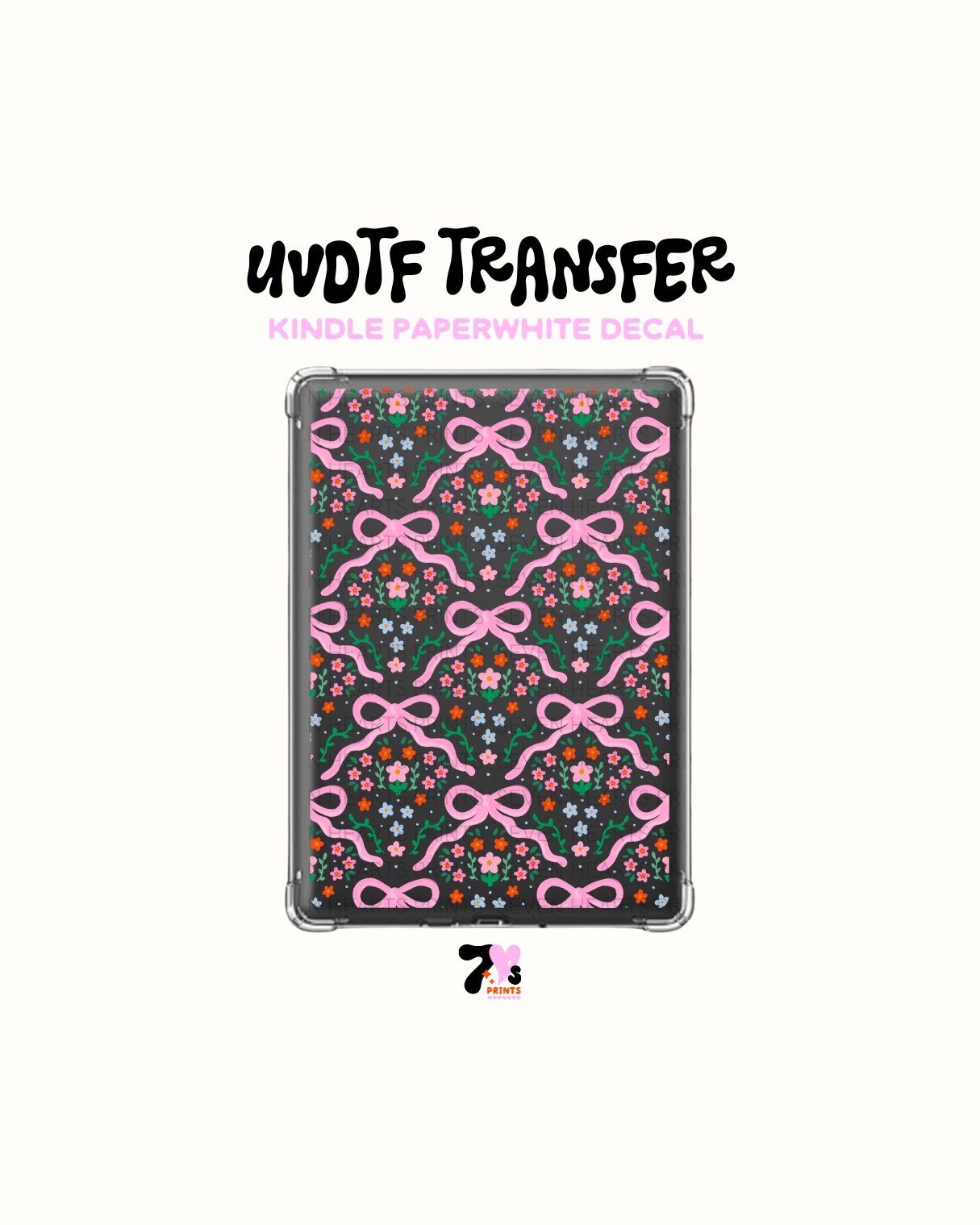 Bows and Flowers.- UVDTF Kindle Decal