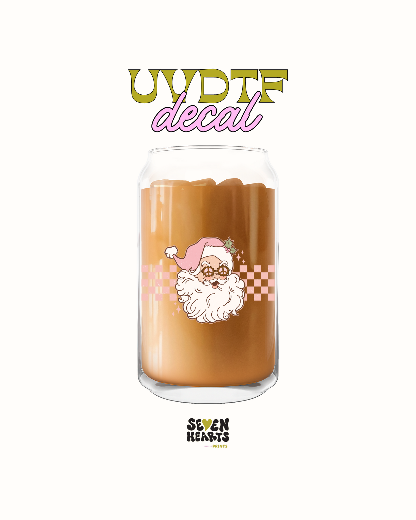 Santa checkers - UVDTF Decal