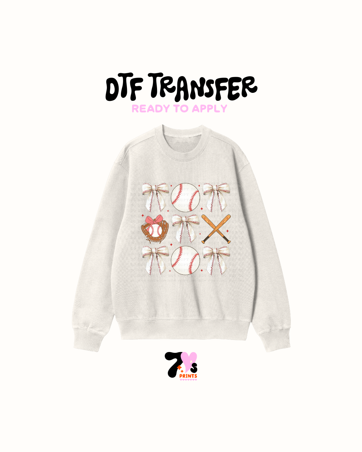 Softball and bows - DTF Transfer