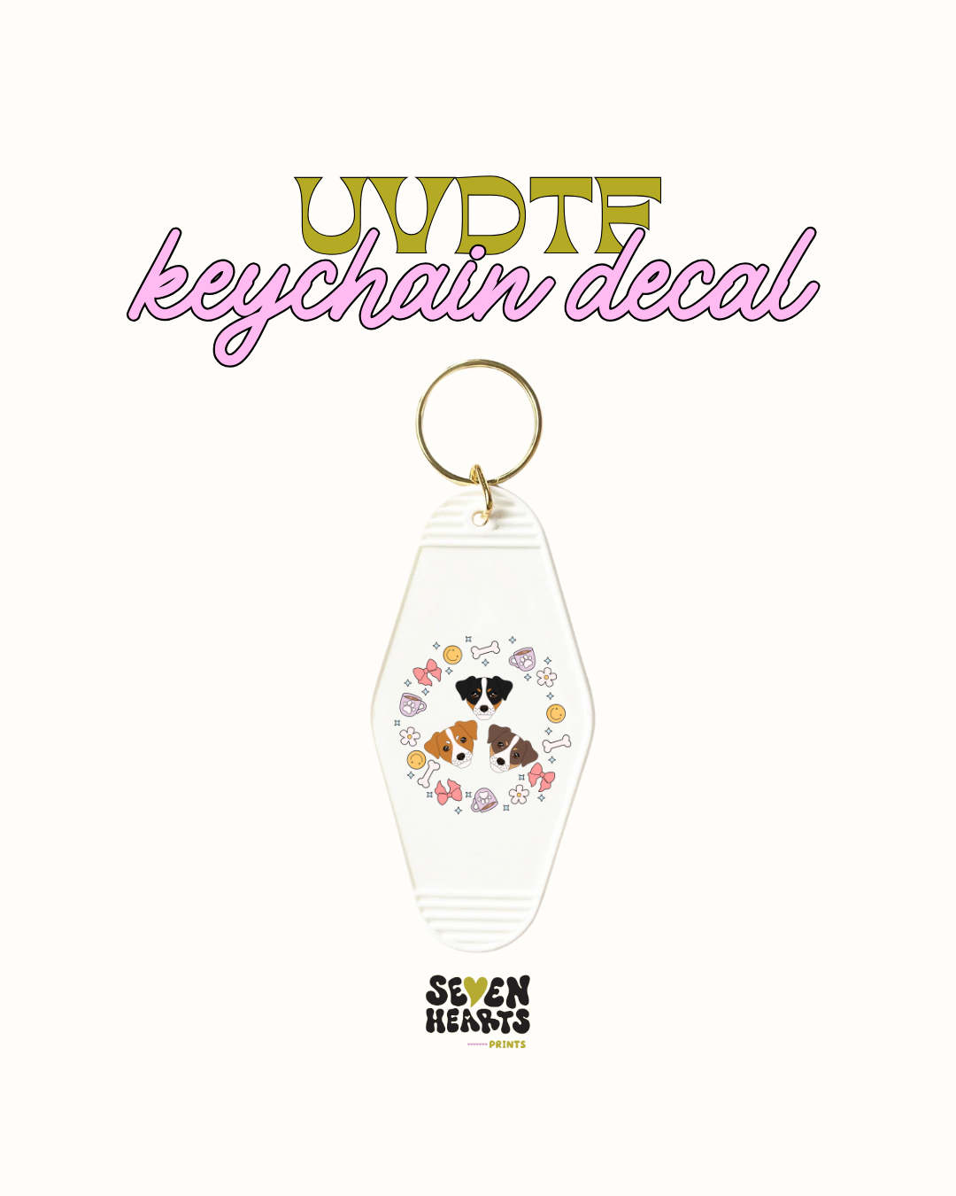 1989 - Juego de 5 calcomanías para llaveros