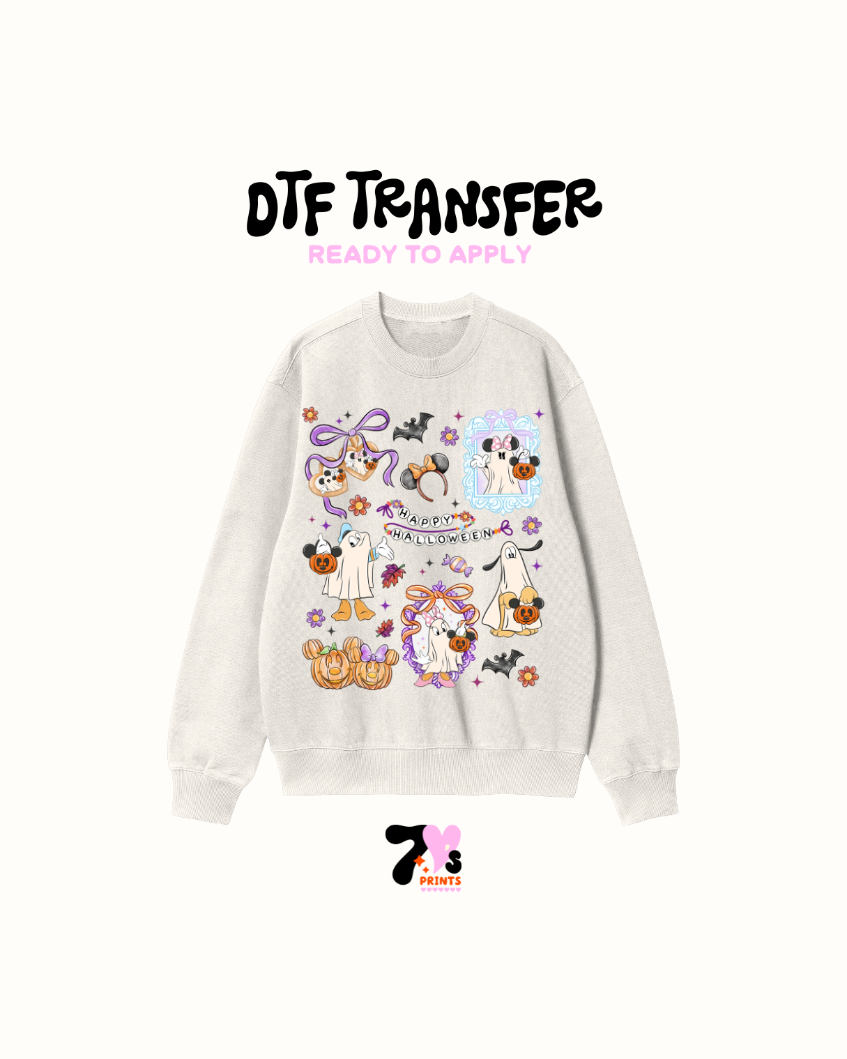 Mouse ghost happy halloween - DTF Transfers