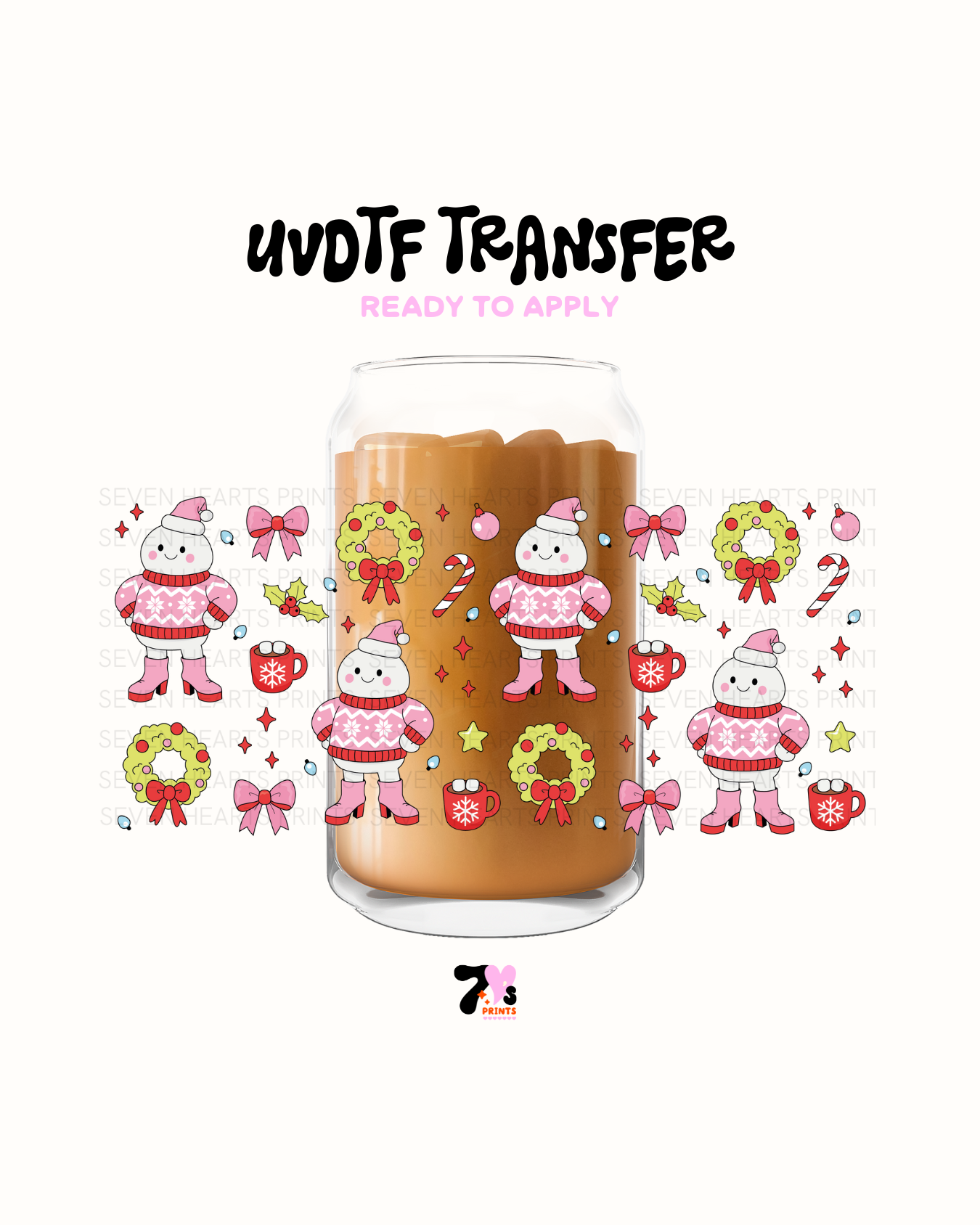 Snowman and bows - UVDTF Wraps