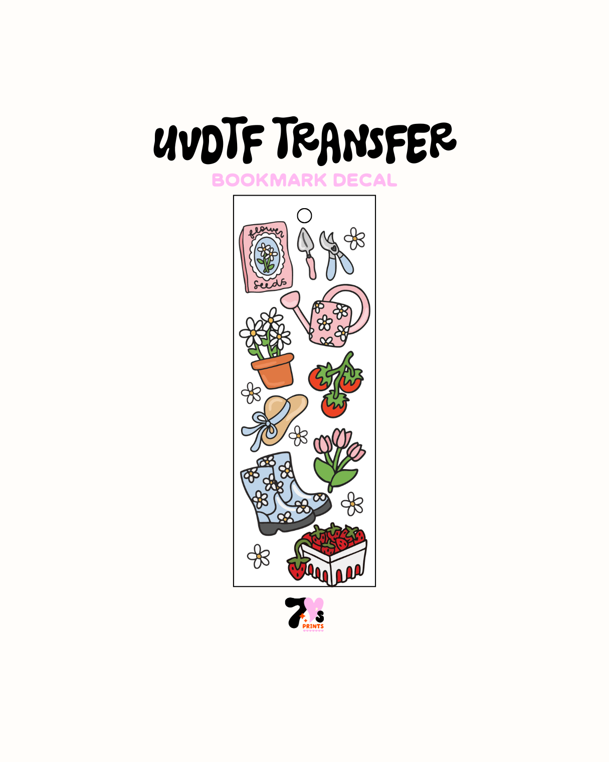 Blue garden boots - UVDTF Bookmark Decal