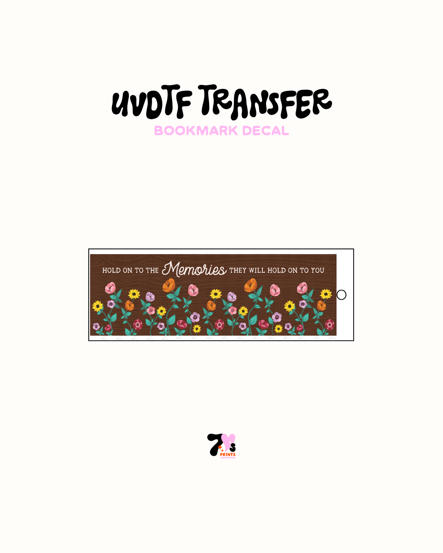 Memories - UVDTF Bookmark Decal