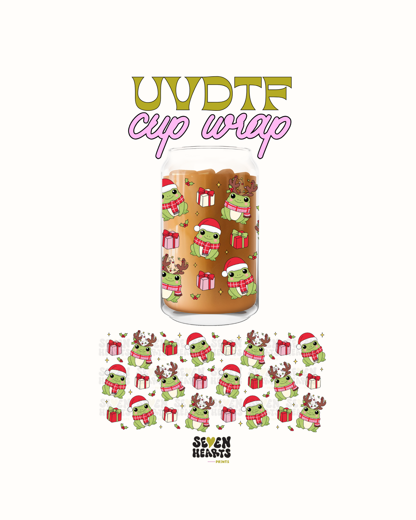 Frogs xmas gift - UVDTF Cup Wrap