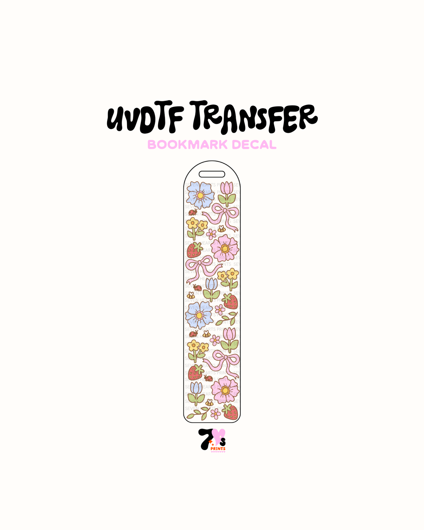 Cute Spring Flowets (Pastel) - UVDTF Bookmark Decal
