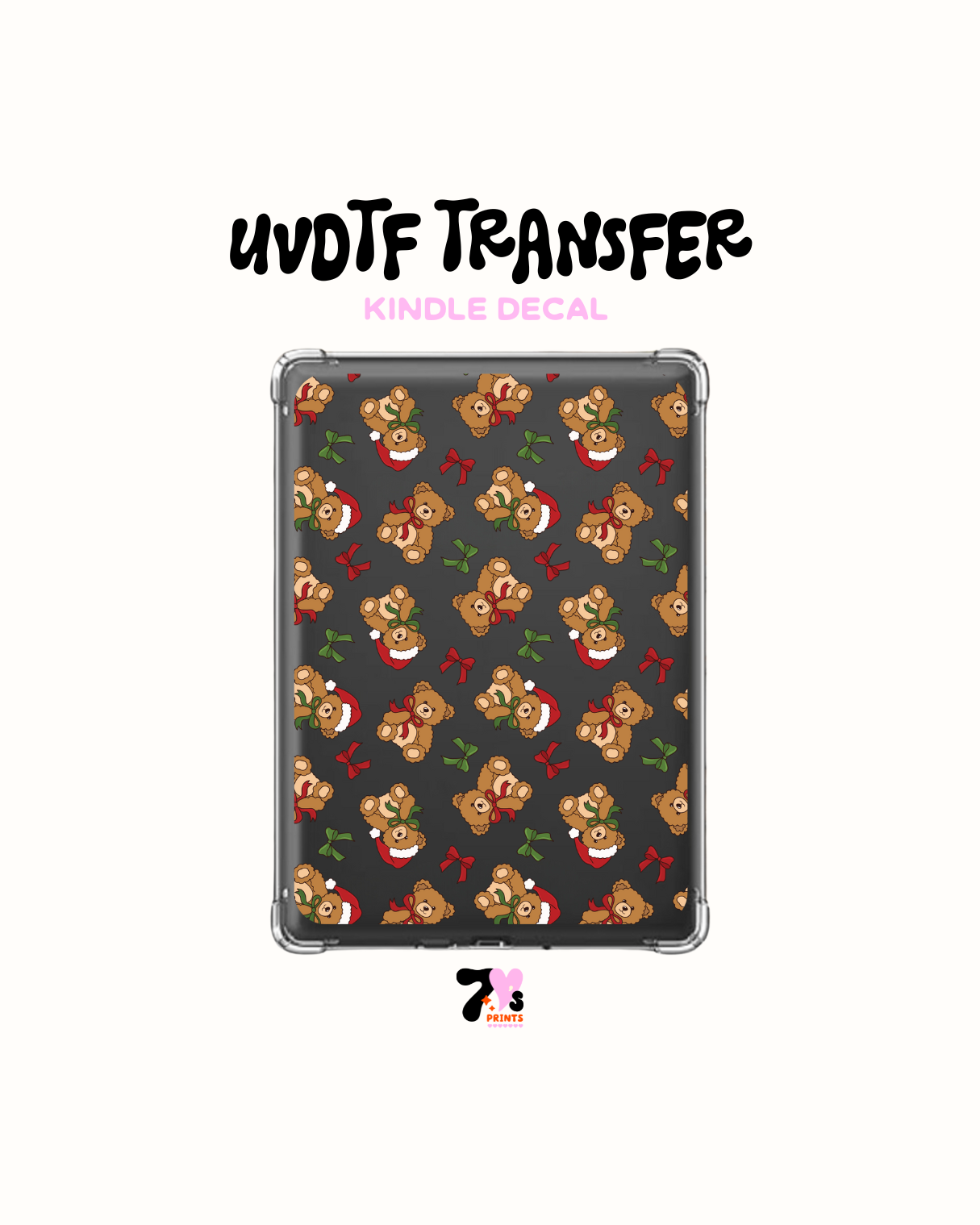 Cute xmas bear- UVDTF Kindle Decal