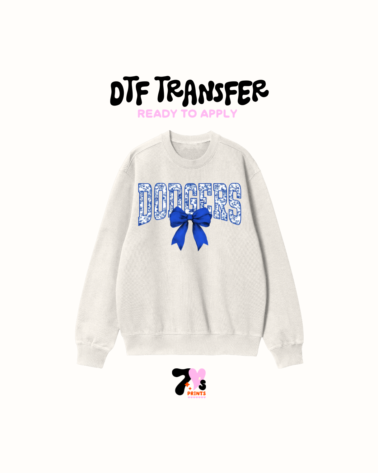 Dodgers and blue bow - DTF Transfer