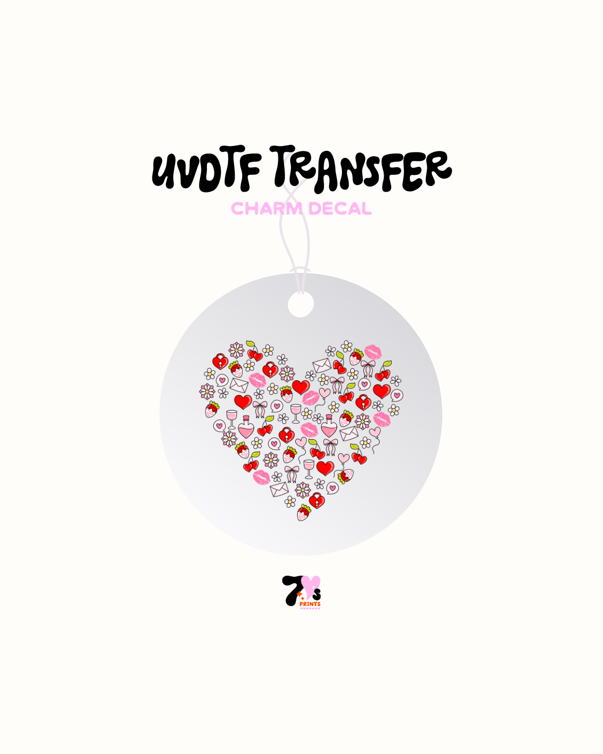 Heart shaped - Car Charm Decal UVDTF