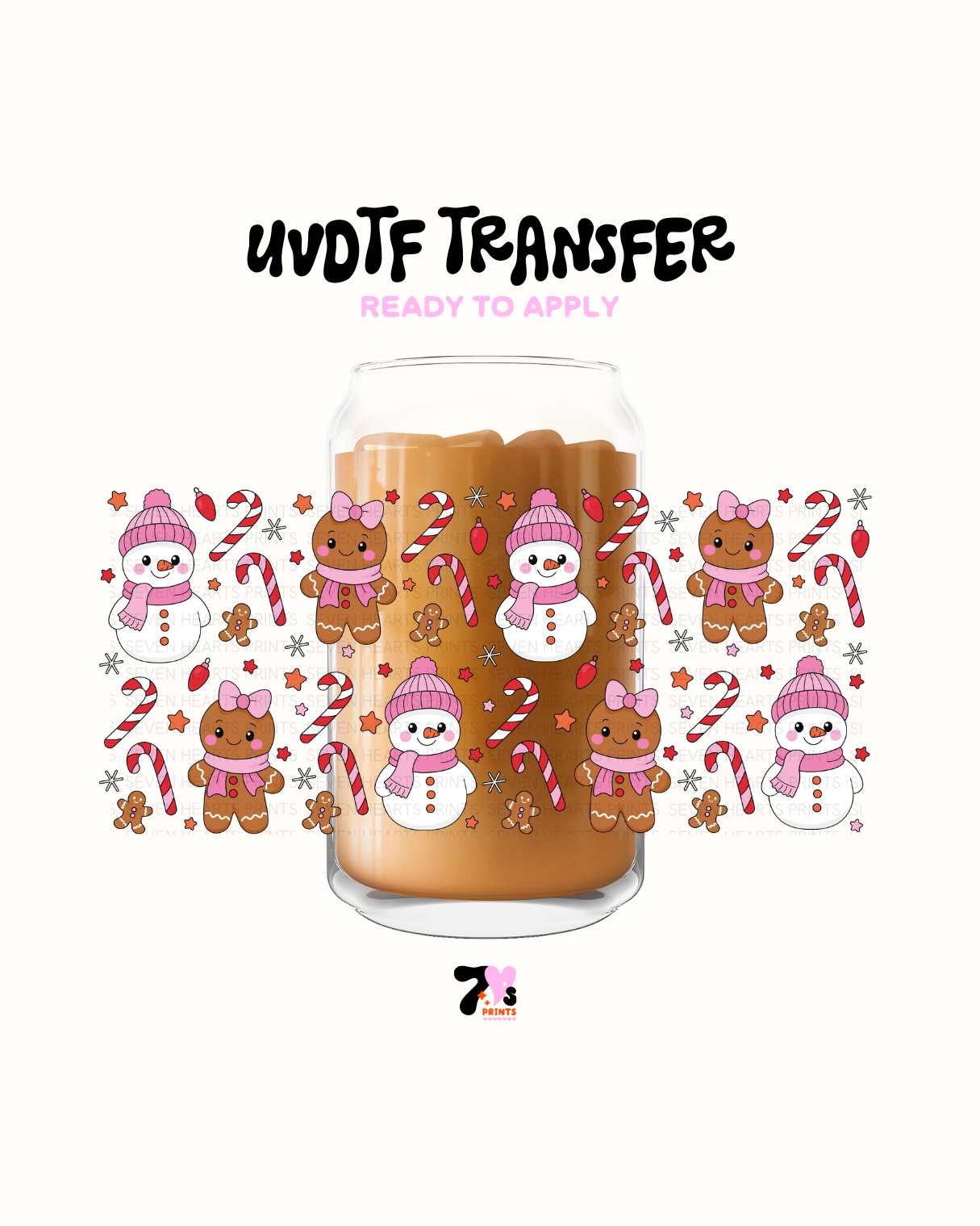 Pink snowman ginger bread - UVDTF Wraps