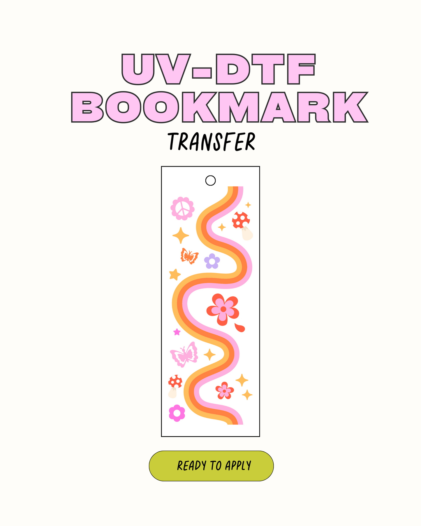 Retro Wave - UVDTF Bookmark Decal
