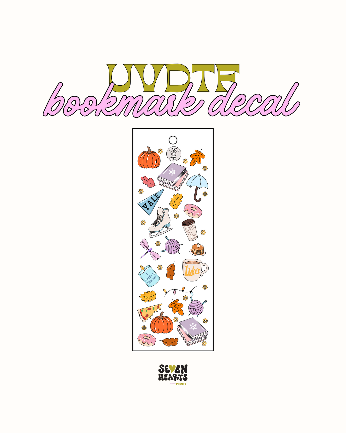 Yale and pumpkins- UVDTF Bookmark Decal