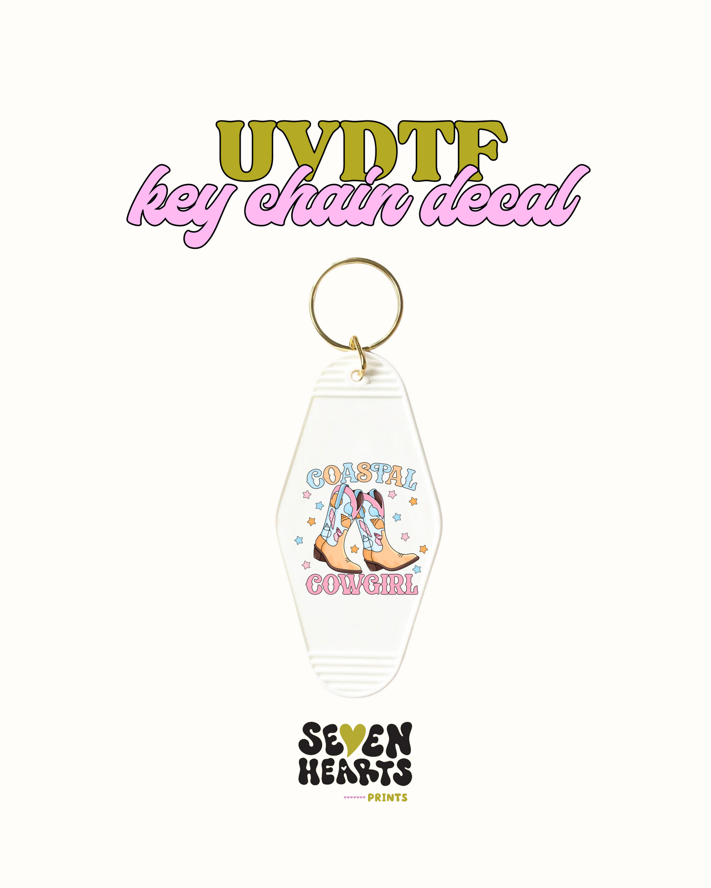 costal cowgirl - UVDTF Keychain