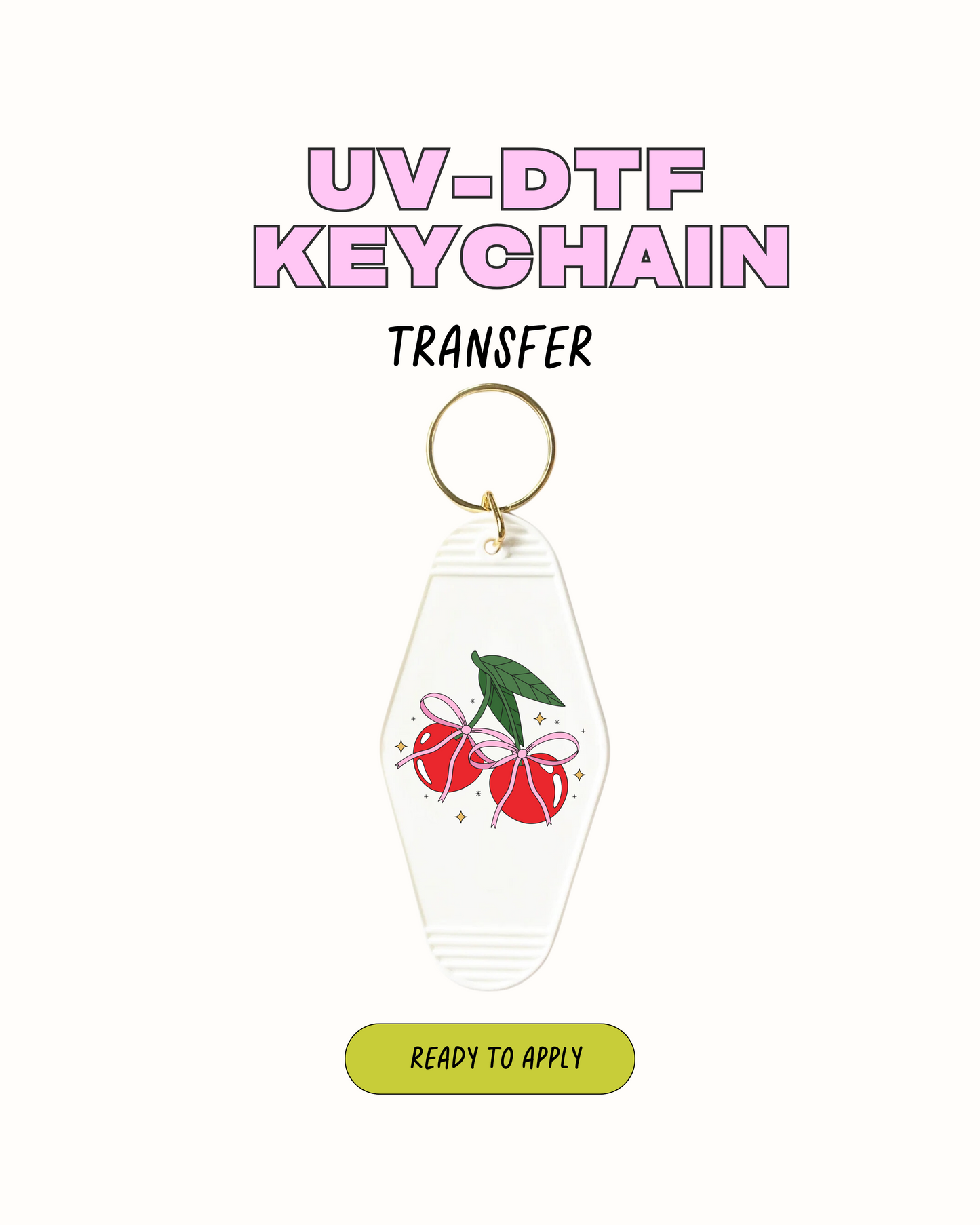 Cherry and bow - UVDTF Keychain