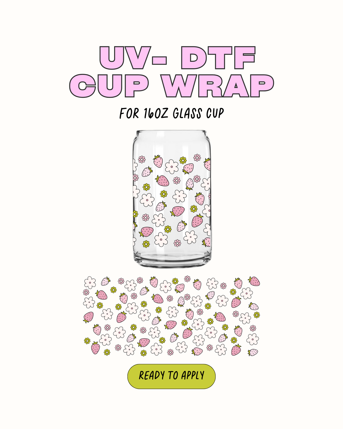 Straberries and flowers - UVDTF