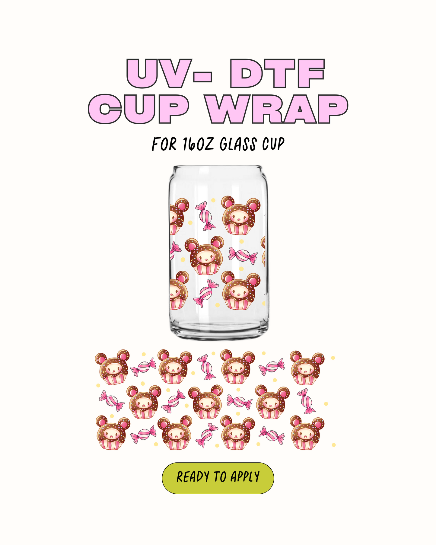 Kawaii Cup cupcakes - UVDTF