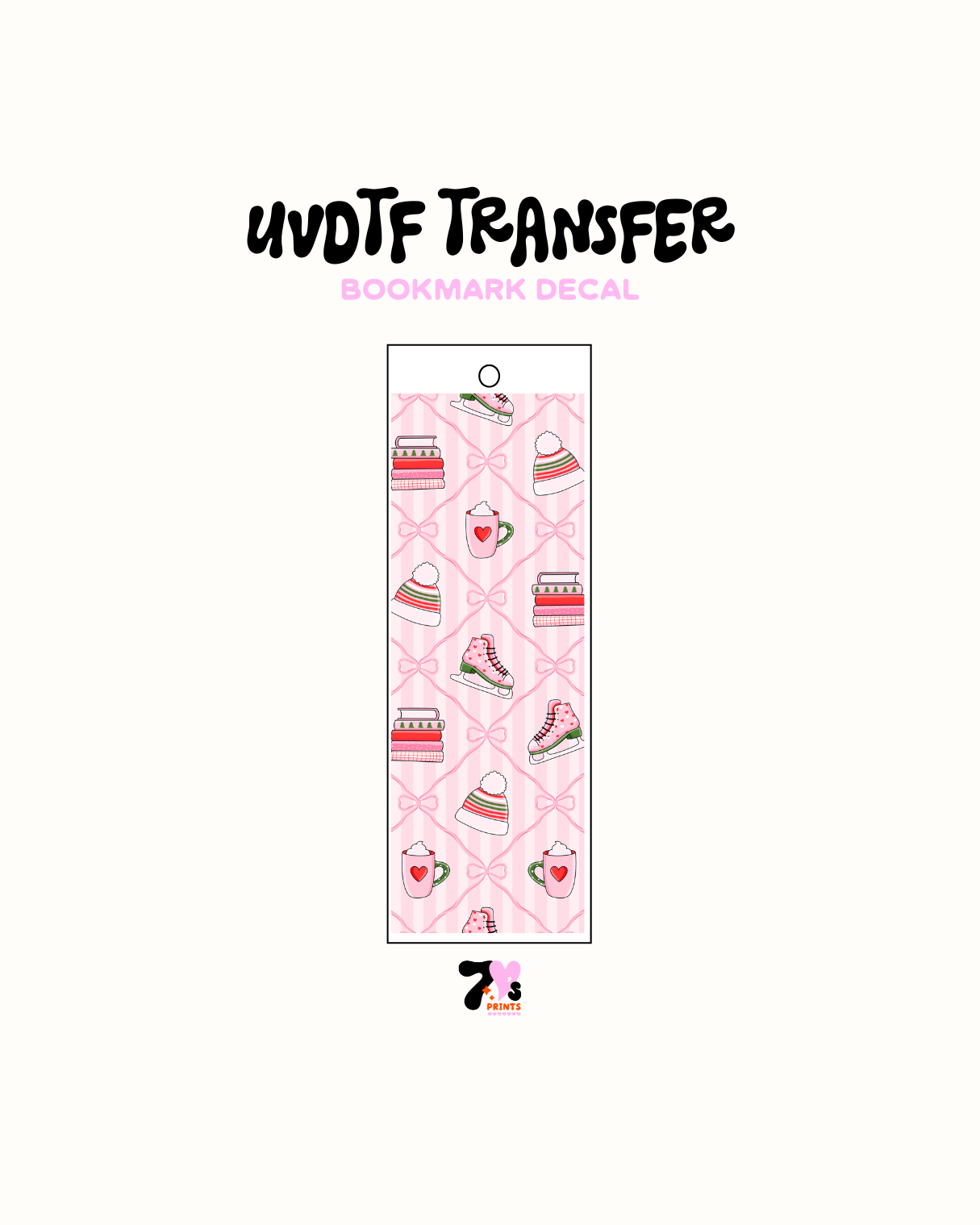 Girly xmas icons - UVDTF Bookmark Decal