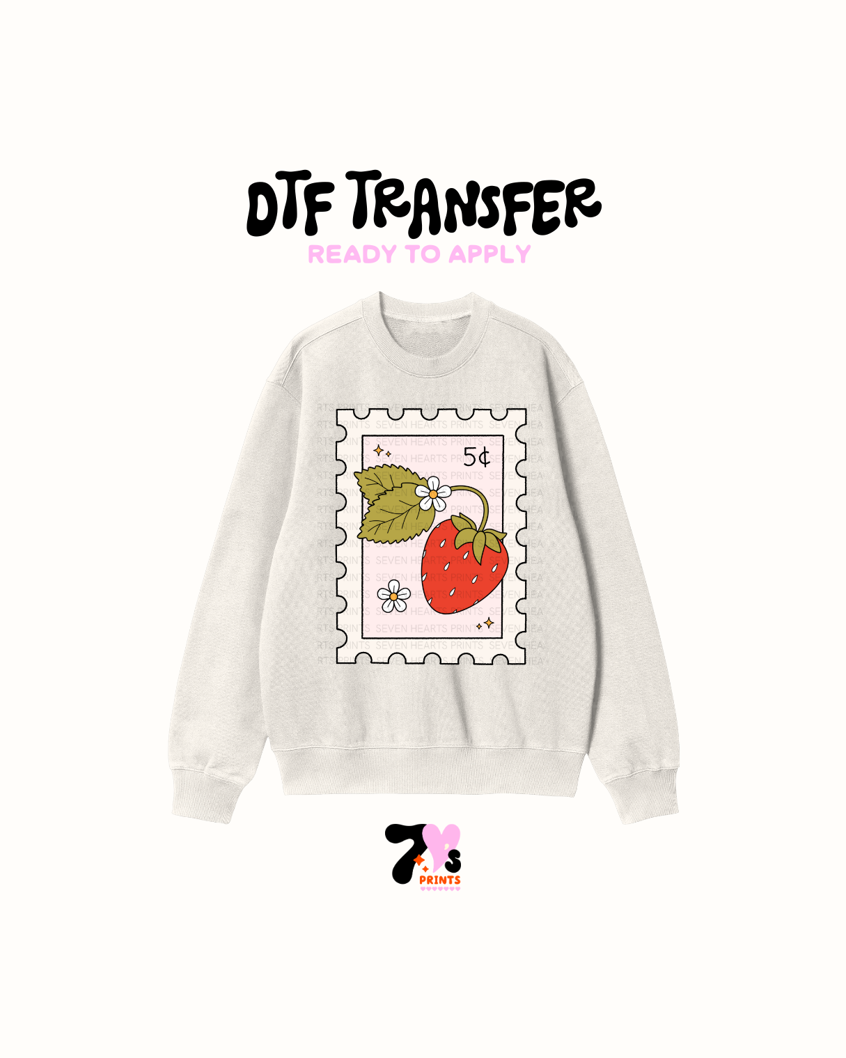 Strawberry flower stamp - DTF Transfers