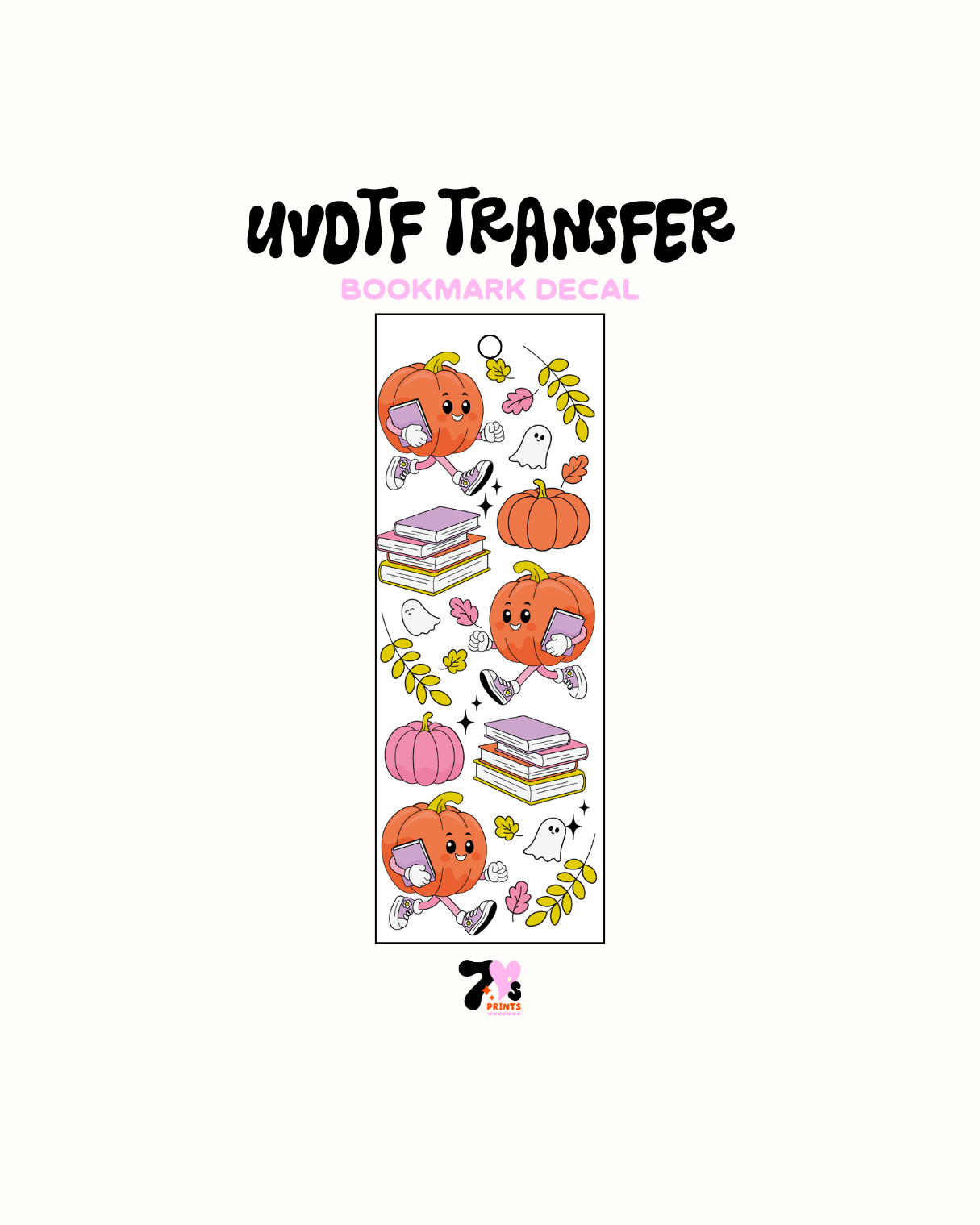 Pumpkins and books - UVDTF Bookmark Decal