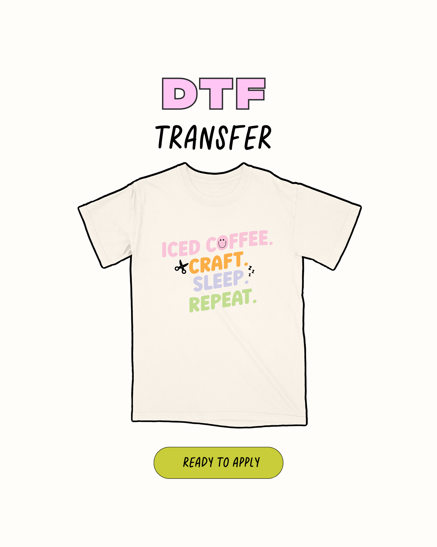 Iced coffee craft repeat - DTF Transfer