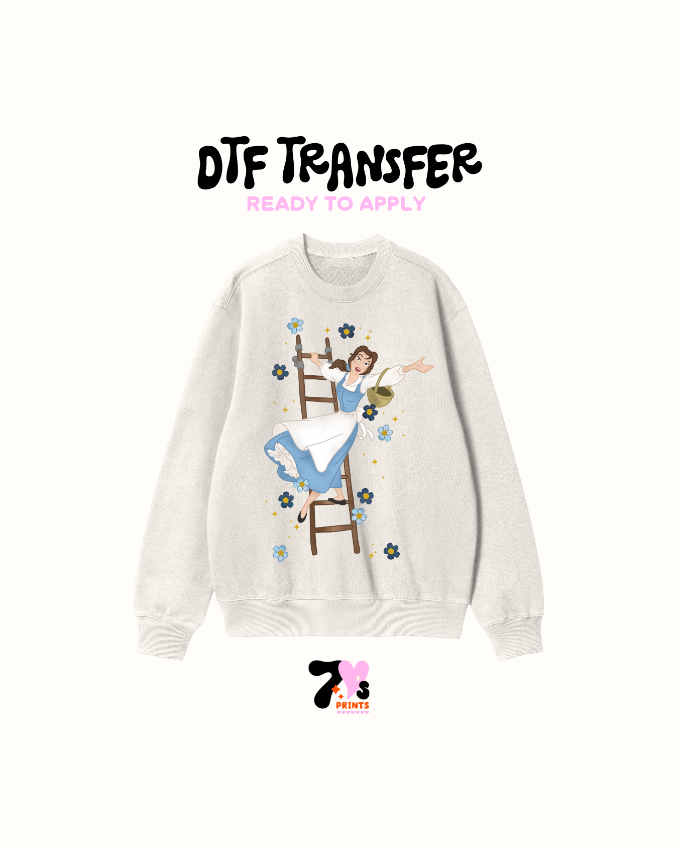 Princess blue dress- DTF Transfers