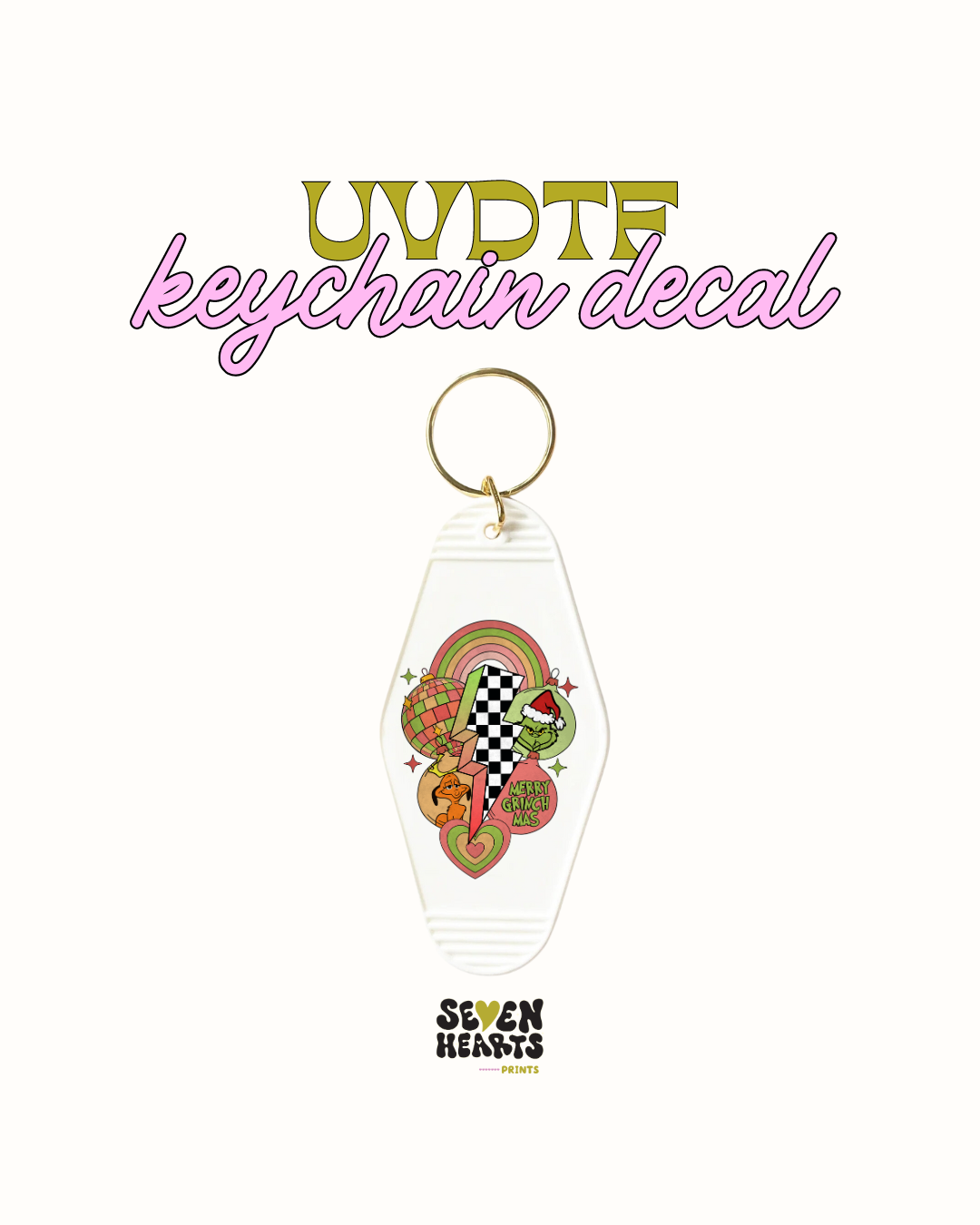 Merry grinch's disco - Keychain Decal Set of 5 UVDTF