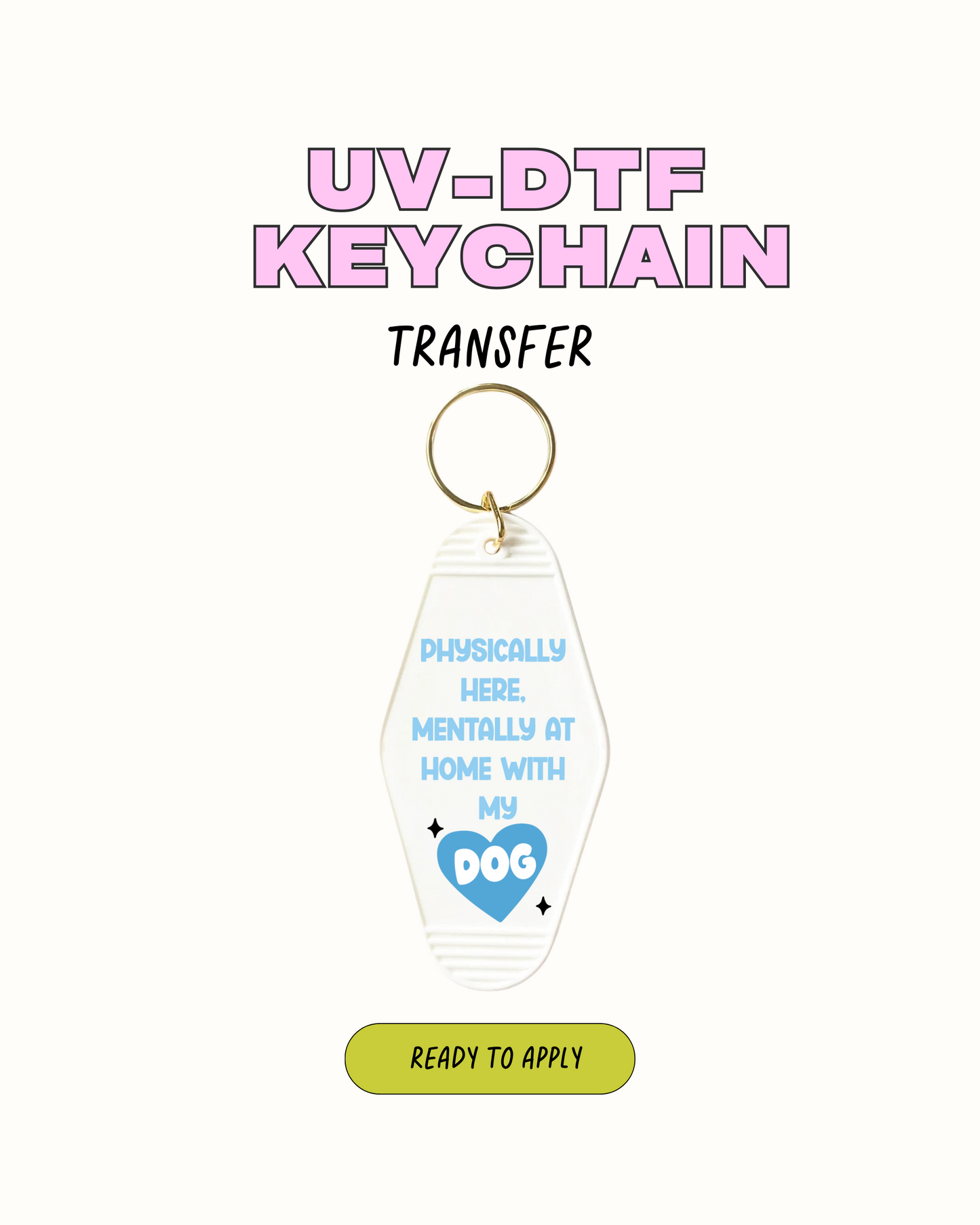 En casa con mi perro - Juego de calcomanías de llavero de 5