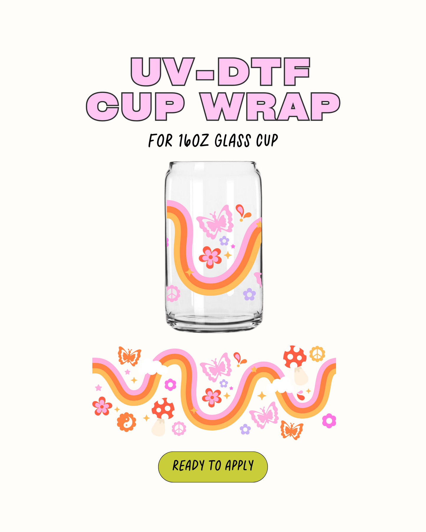 Retro wave Butterfly - UVDTF