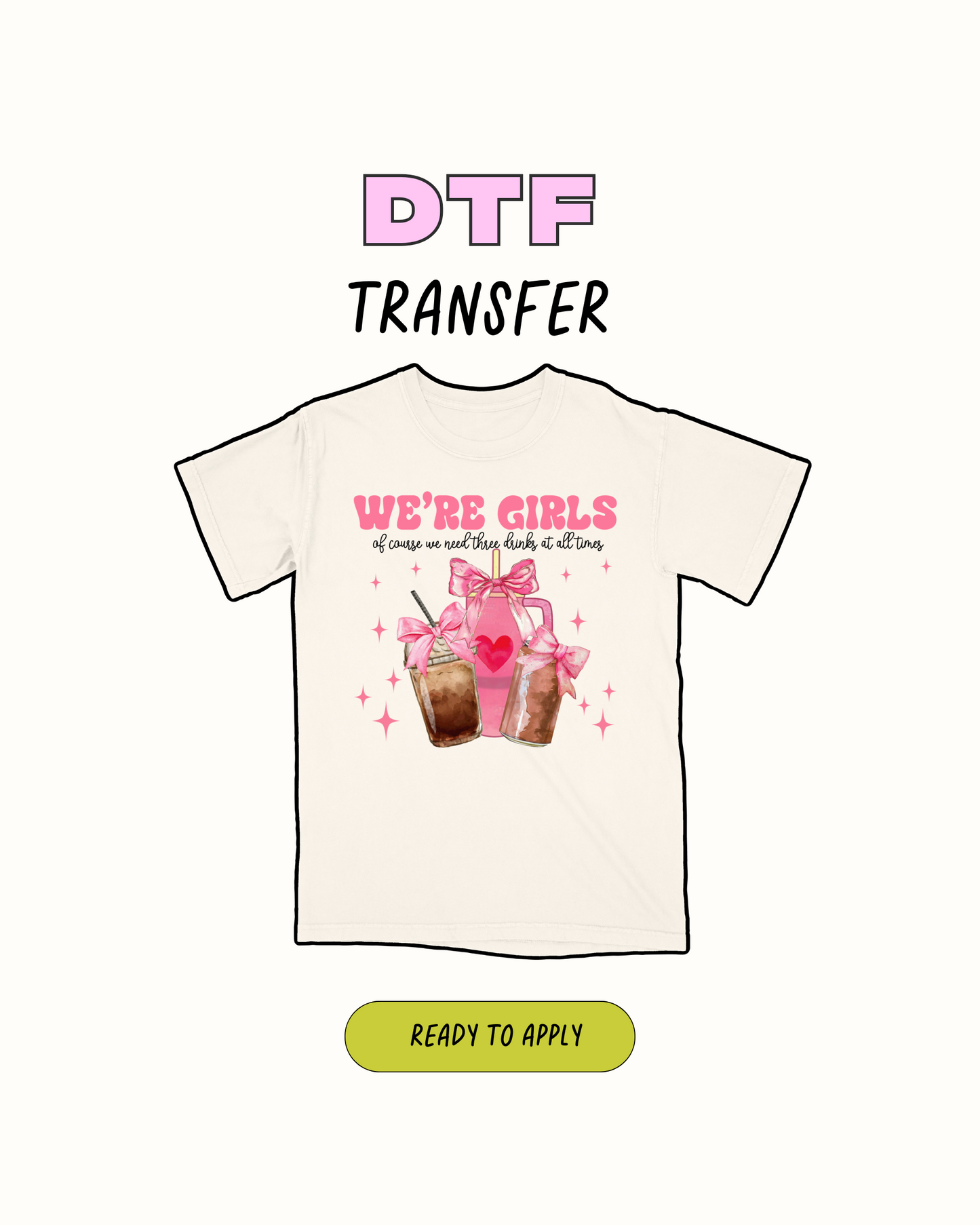 3 drinks - DTF Transfer