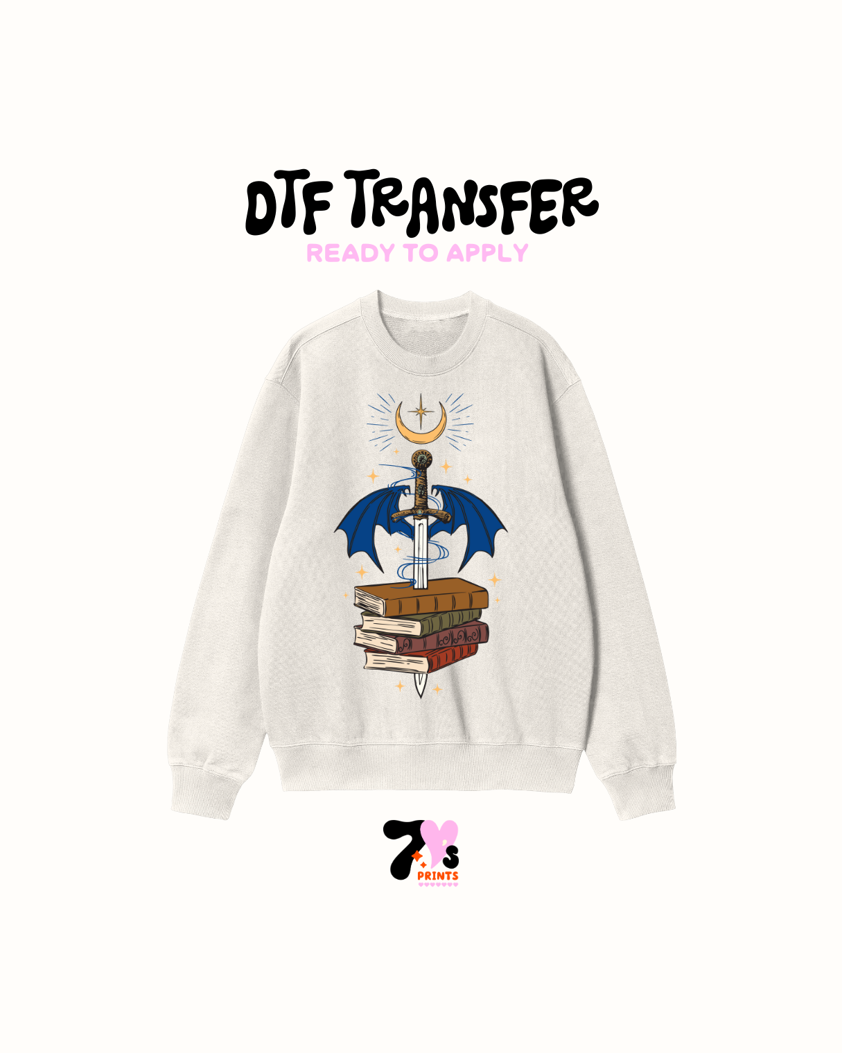 sword and book (Blue) - DTF Transfers