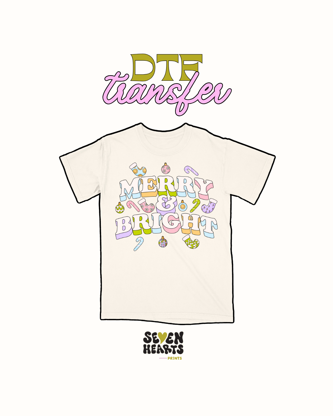 Merry and bright - DTF Transfer
