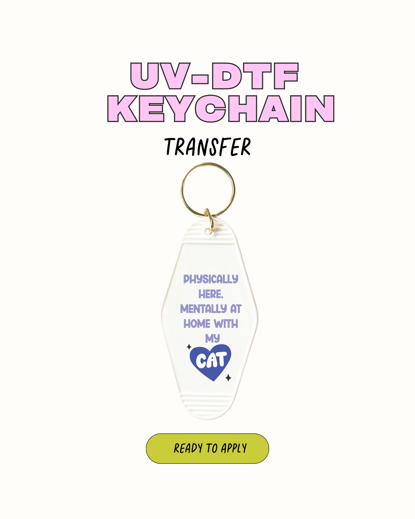 Hogar con mi gato - Juego de calcomanías de llavero de 5