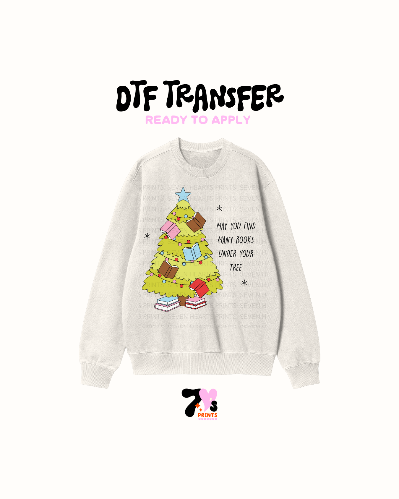 Xmas books tree- DTF Transfers