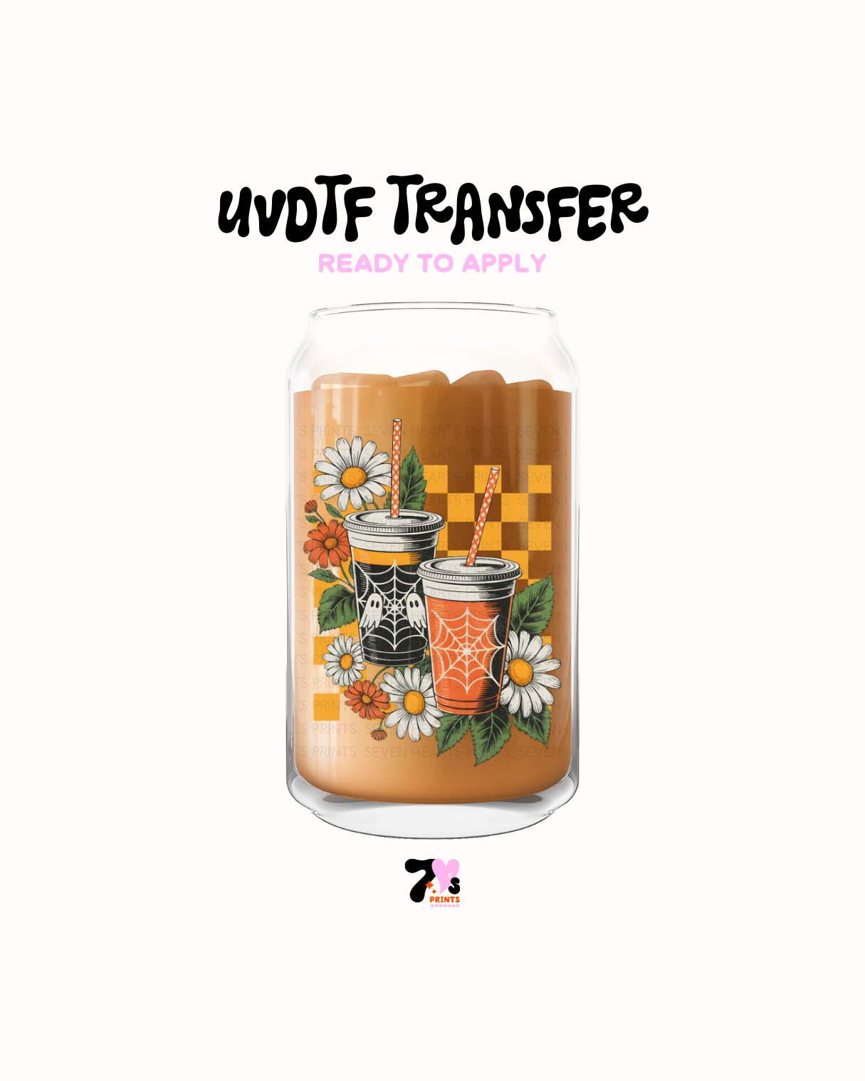 Chekers daisy coffee cups - UVDTF Decal