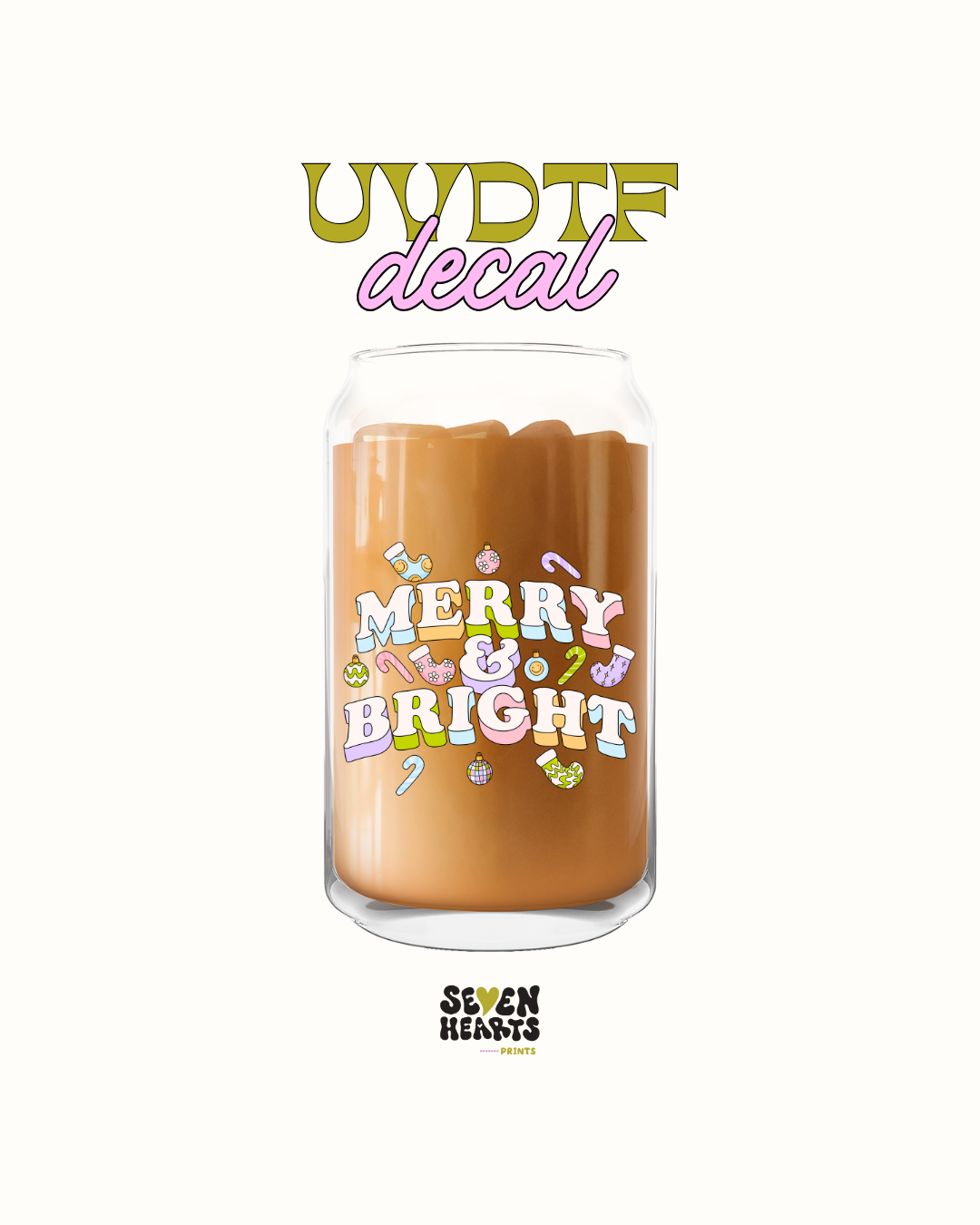 Merry and bright - UVDTF Decal