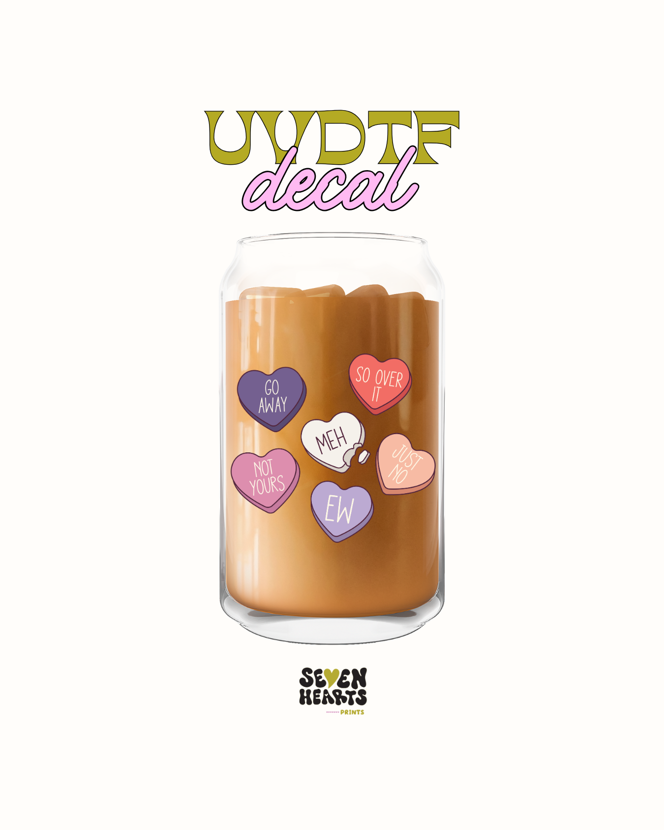 Valentines candy hearts - UVDTF Decal