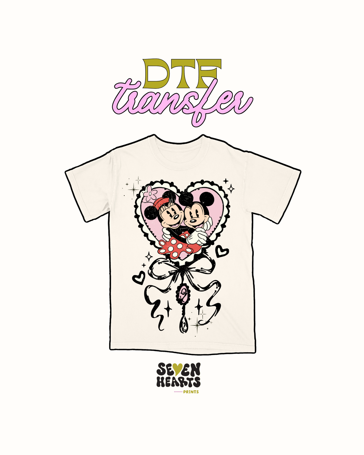 Mouse heart and bow - DTF Transfer