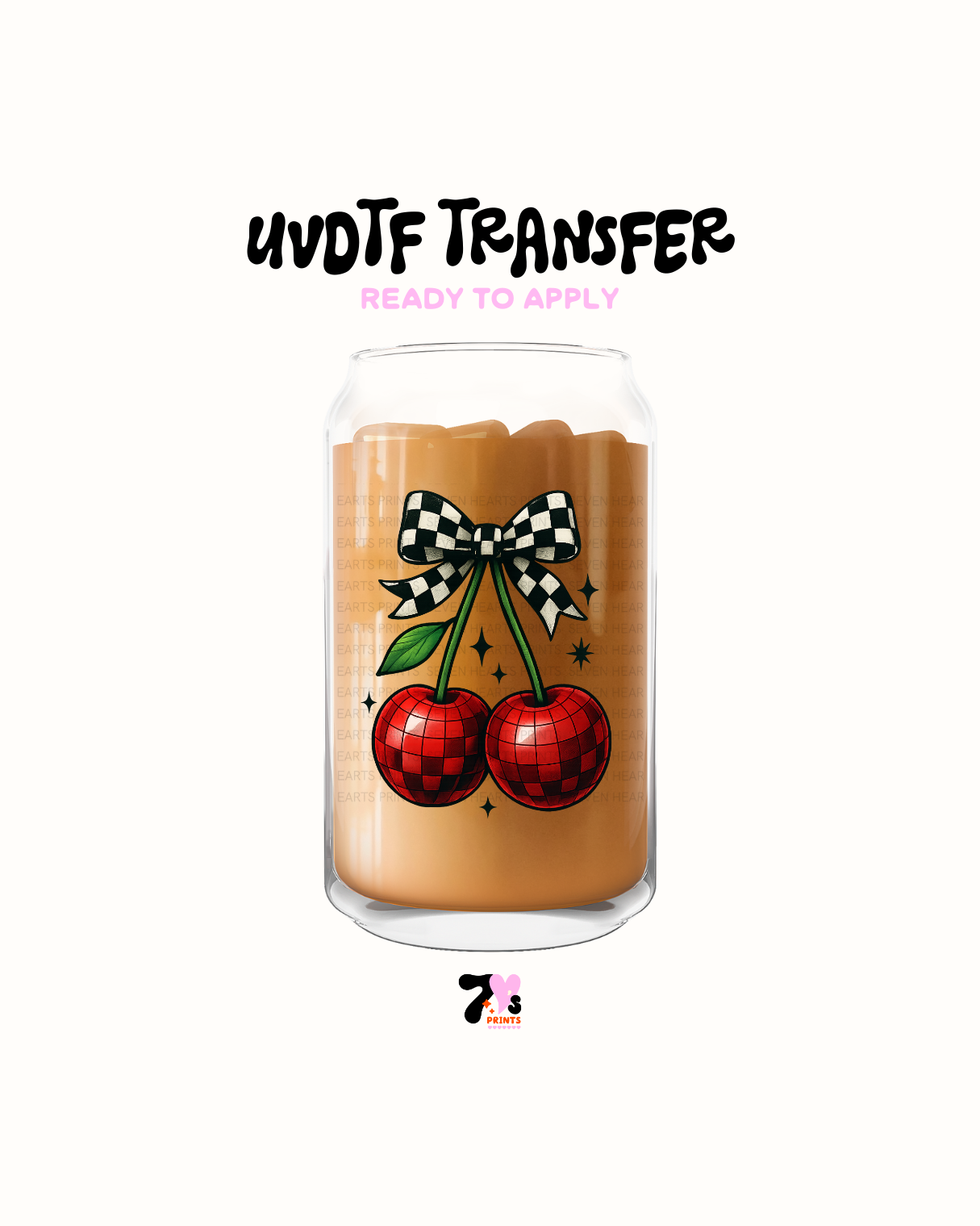 Cherry checker r bow - UVDTF Decal