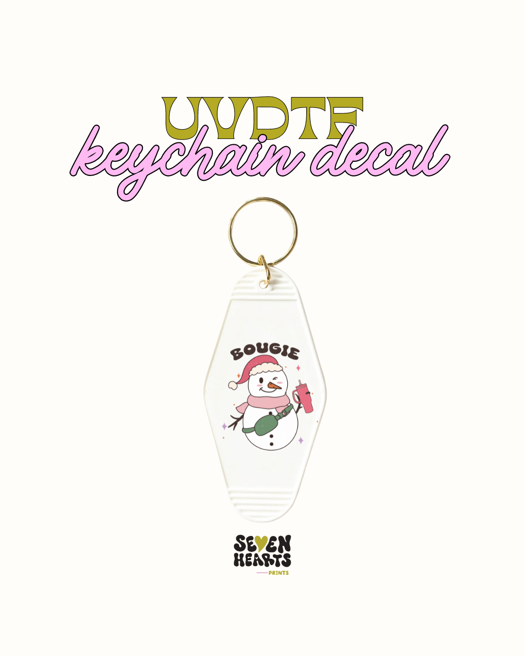 Bougie Keychain Decal Set of 5 UVDTF