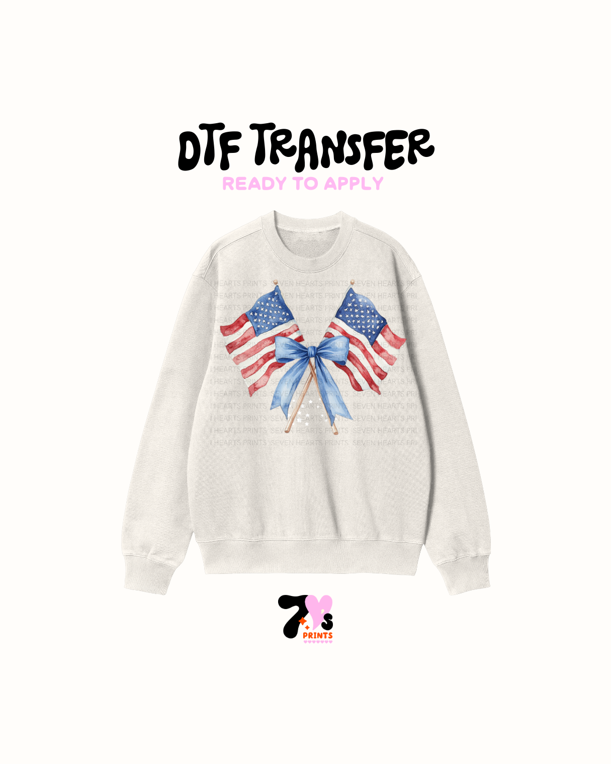 USA flag bows DTF Transfers