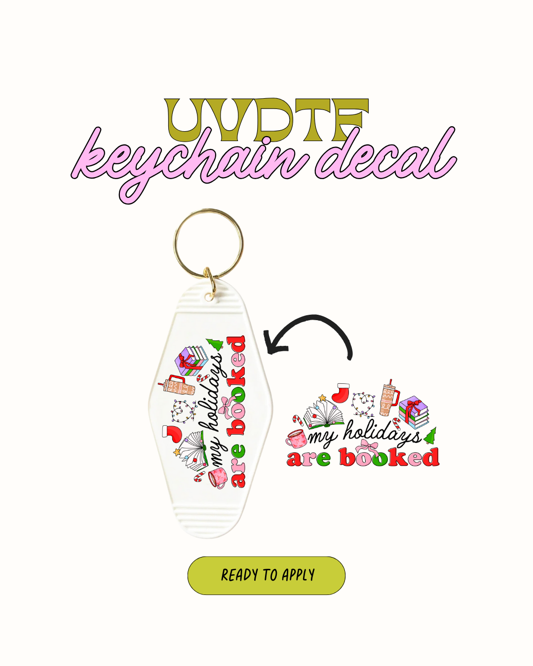 My holidays are all booked - Keychain Decal Set of 5 UVDTF