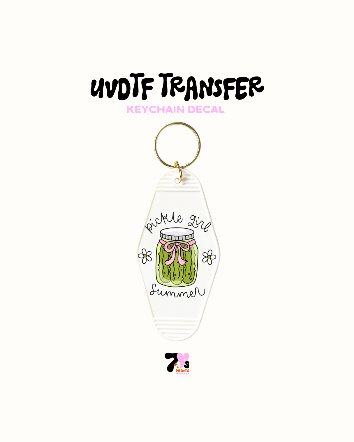 Pickle girl summer- UVDTF Keychain