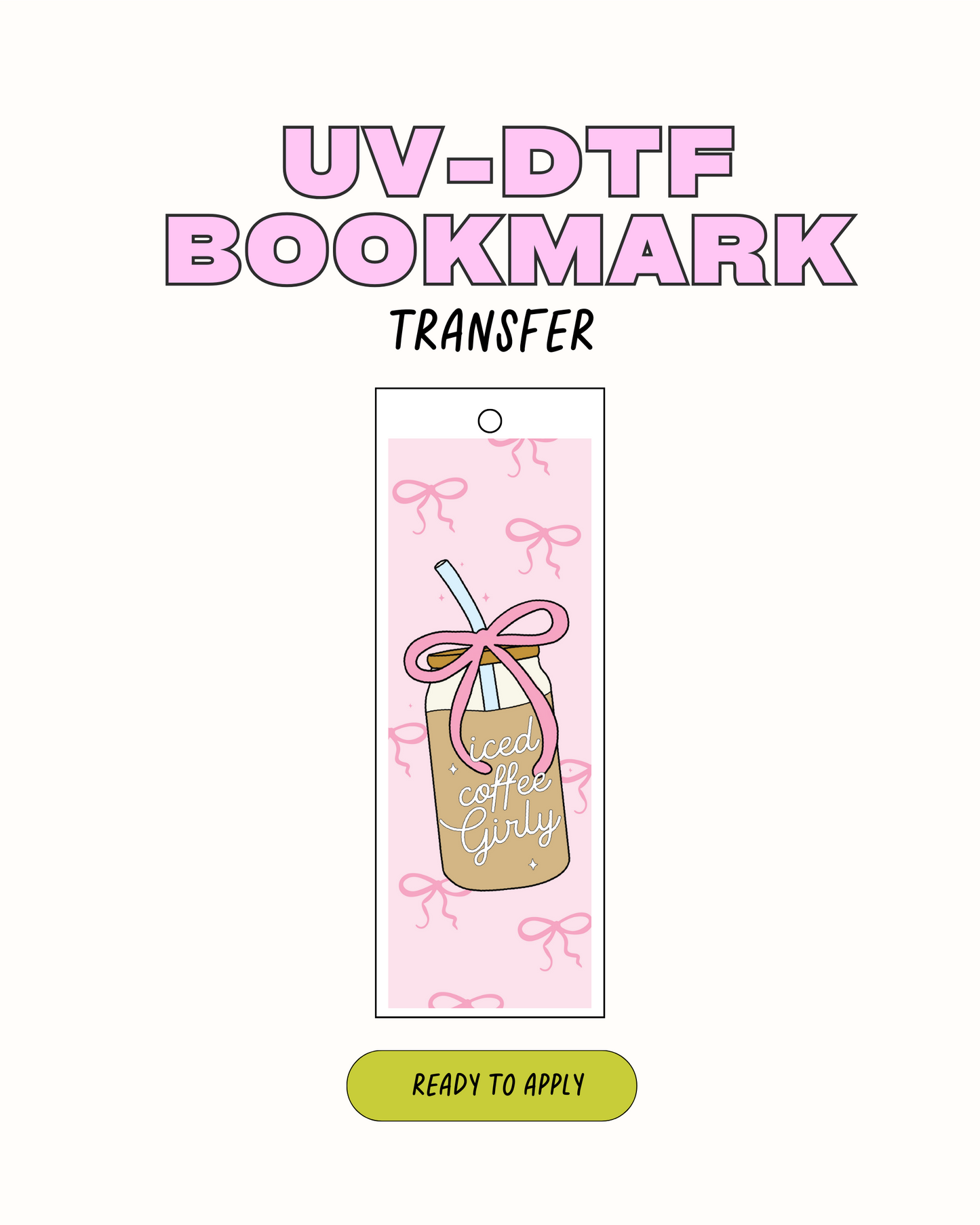 Iced coffee girly - UVDTF Bookmark Decal