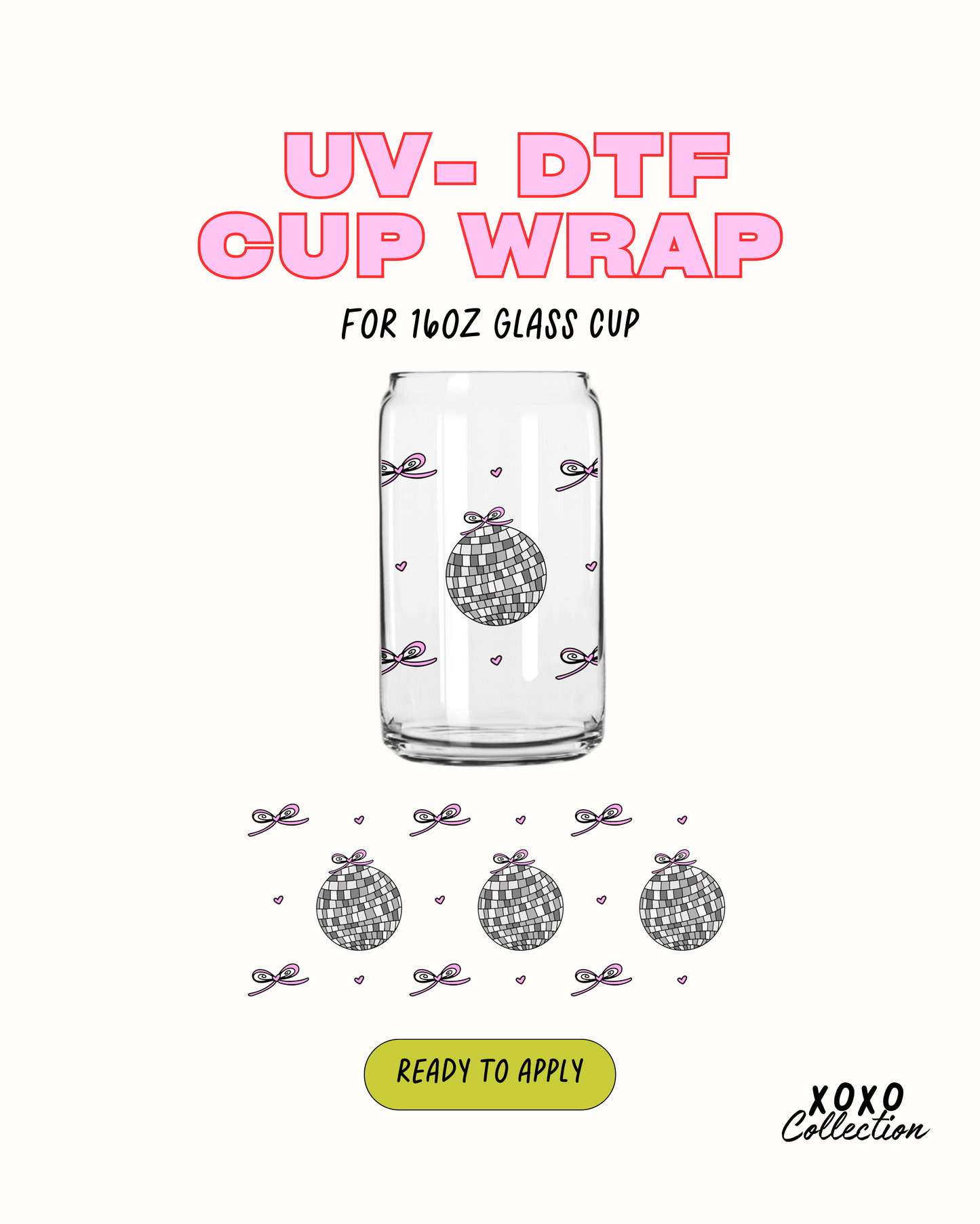 Bow and disco ball - UVDTF