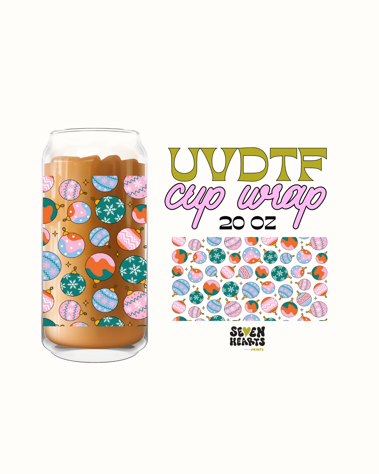 Cute Ornaments - Double Sided UVDTF 20oz Cup Wrap