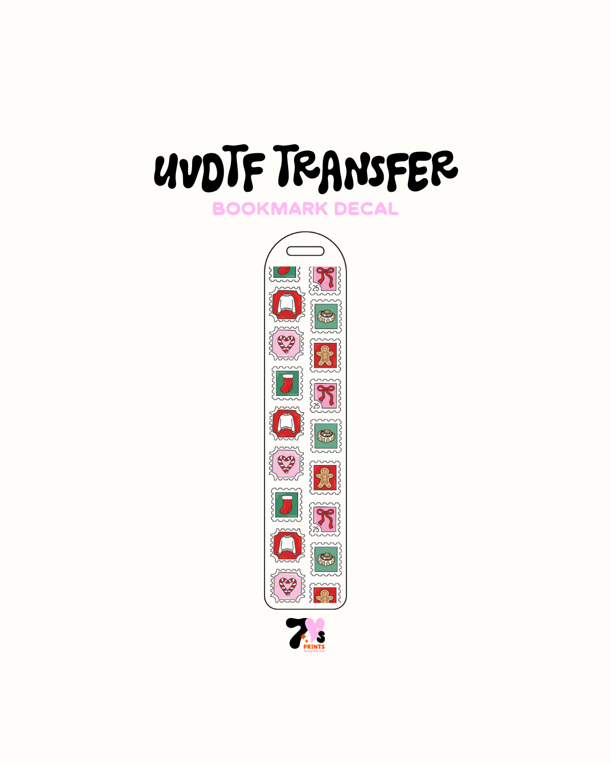 Cute xmas Stamps - UVDTF Bookmark Decal