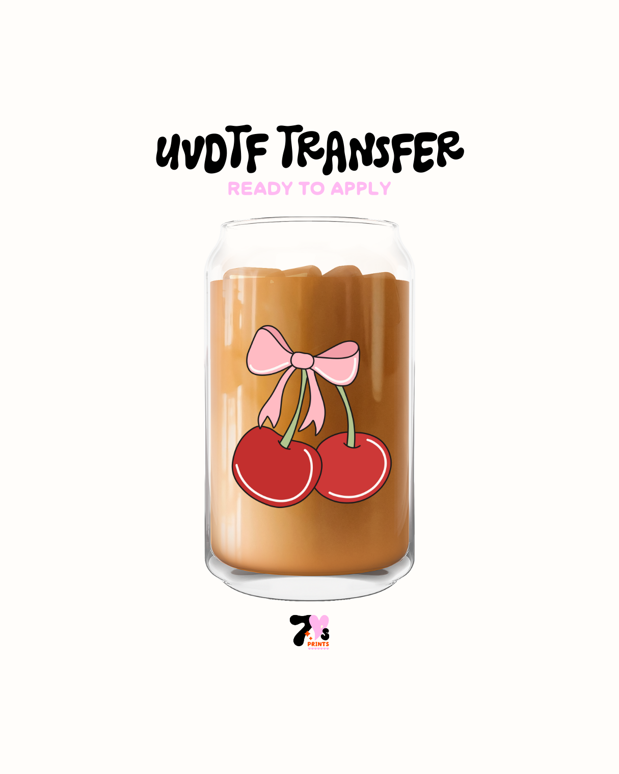 cherry bow - UVDTF Decal