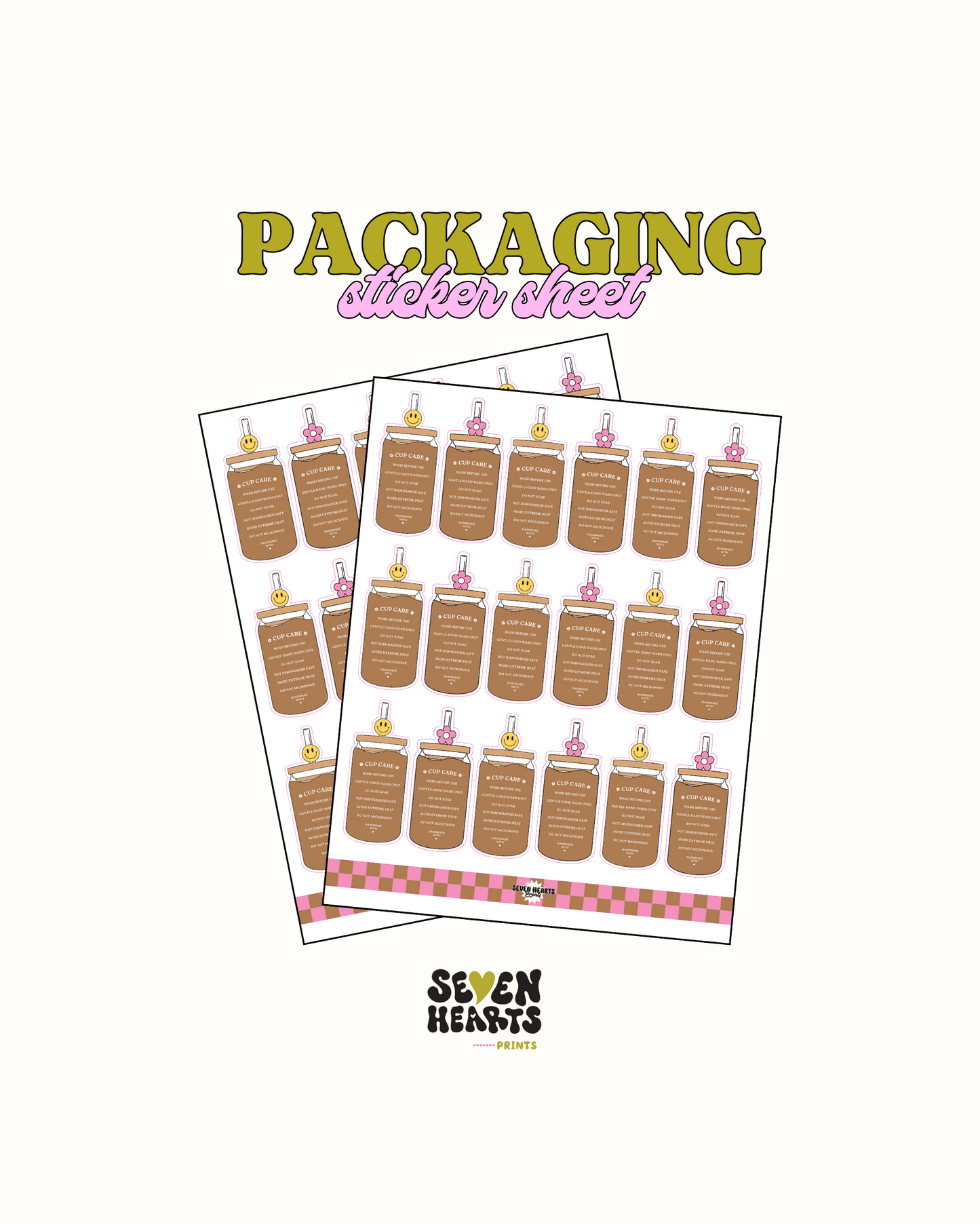 Cup Care instructions - Sticker Sheet