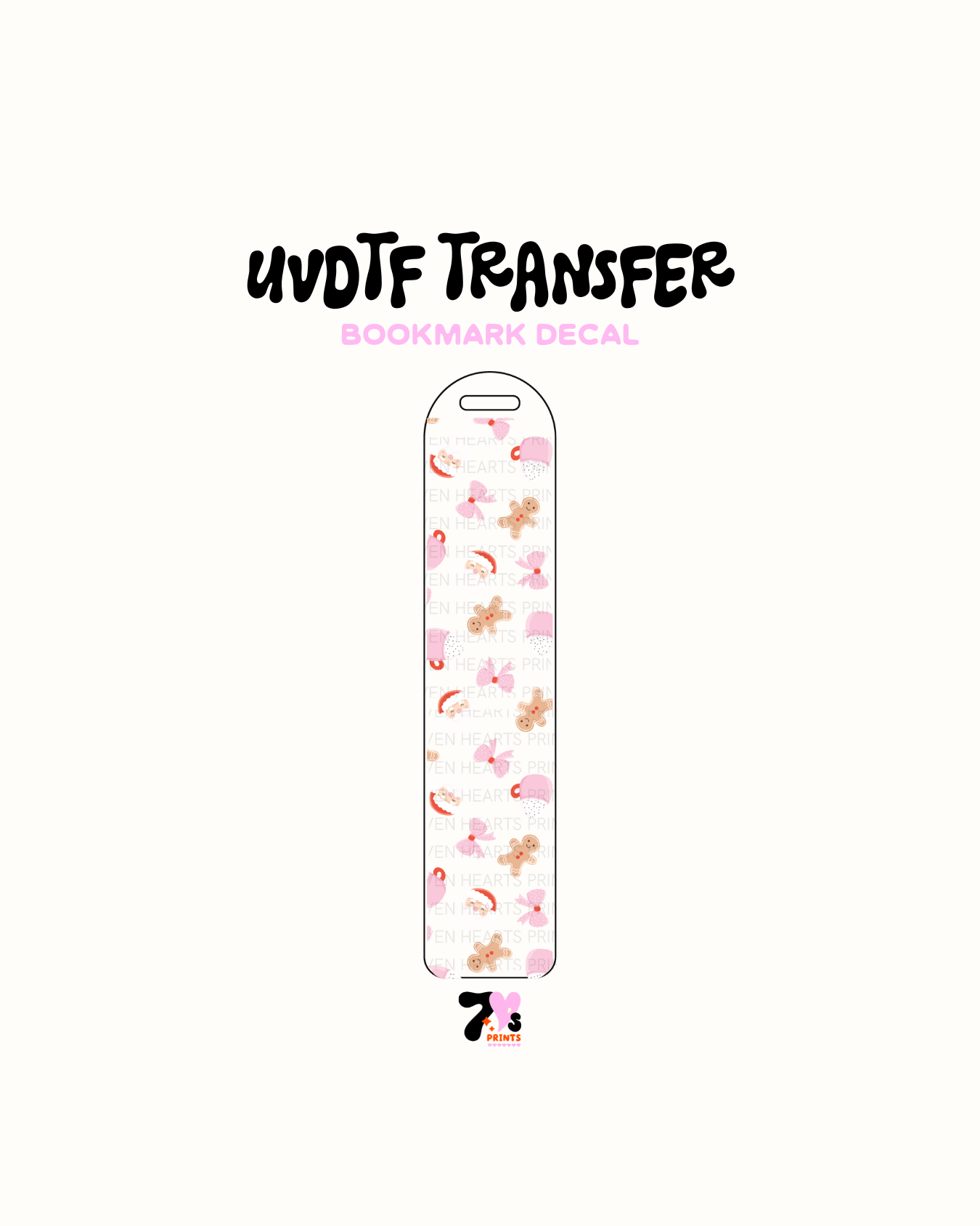 Santa and Bows - UVDTF Bookmark Decal